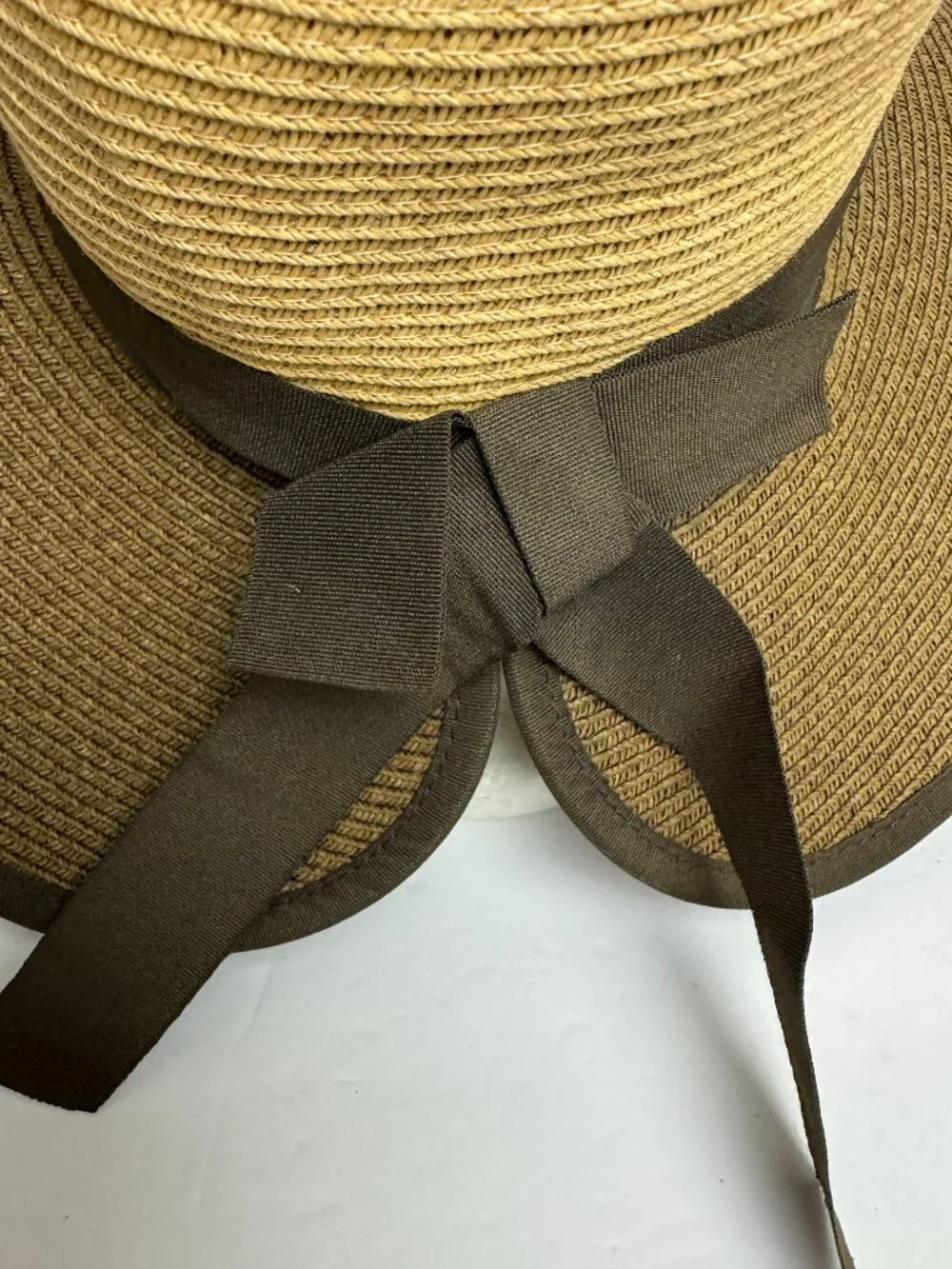 Summer Sun Floppy Hat 2 Tones Bow